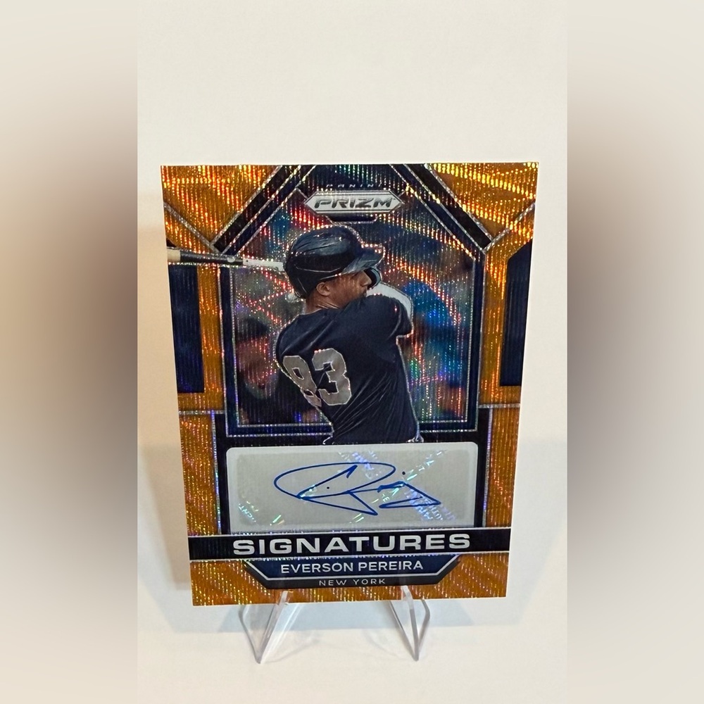 2023 Panini Prizm Signatures Gold # SIG-EP Everson Pereira 33/50 New York